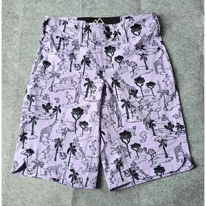 Wild Rye Riley Girls' MTB Trail Shorts Sz 12 Jungle Creatures Lavender NWOT